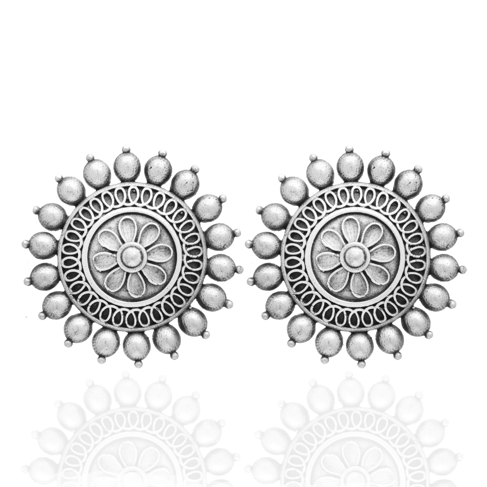 New Stylish Oxidized Gold-Polished Gold Studs Earrings for Womens by House of Ree - Distacart