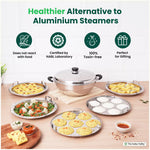 Thumbnail for The Indus Valley 14 Pit Tri-Steel Multi Pot Premium Stainless Steel Idli/ Dhokla/ Momo Maker/  Veg Steaming Set, Tri-ply Induction Bottom, 5 Plates, 4.2L, 2.5kg