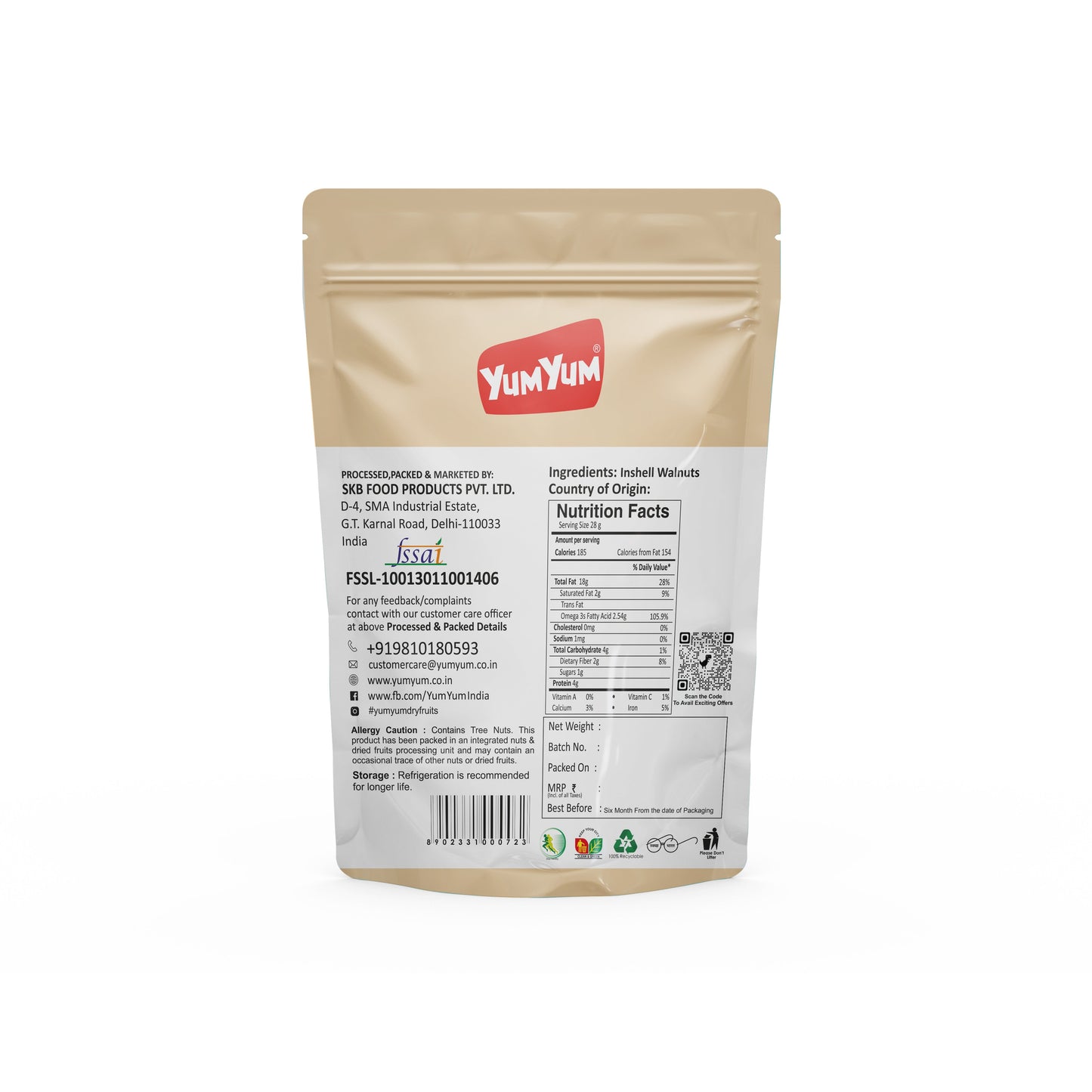 Yum Yum Inshell Walnuts Pouch - Dista
