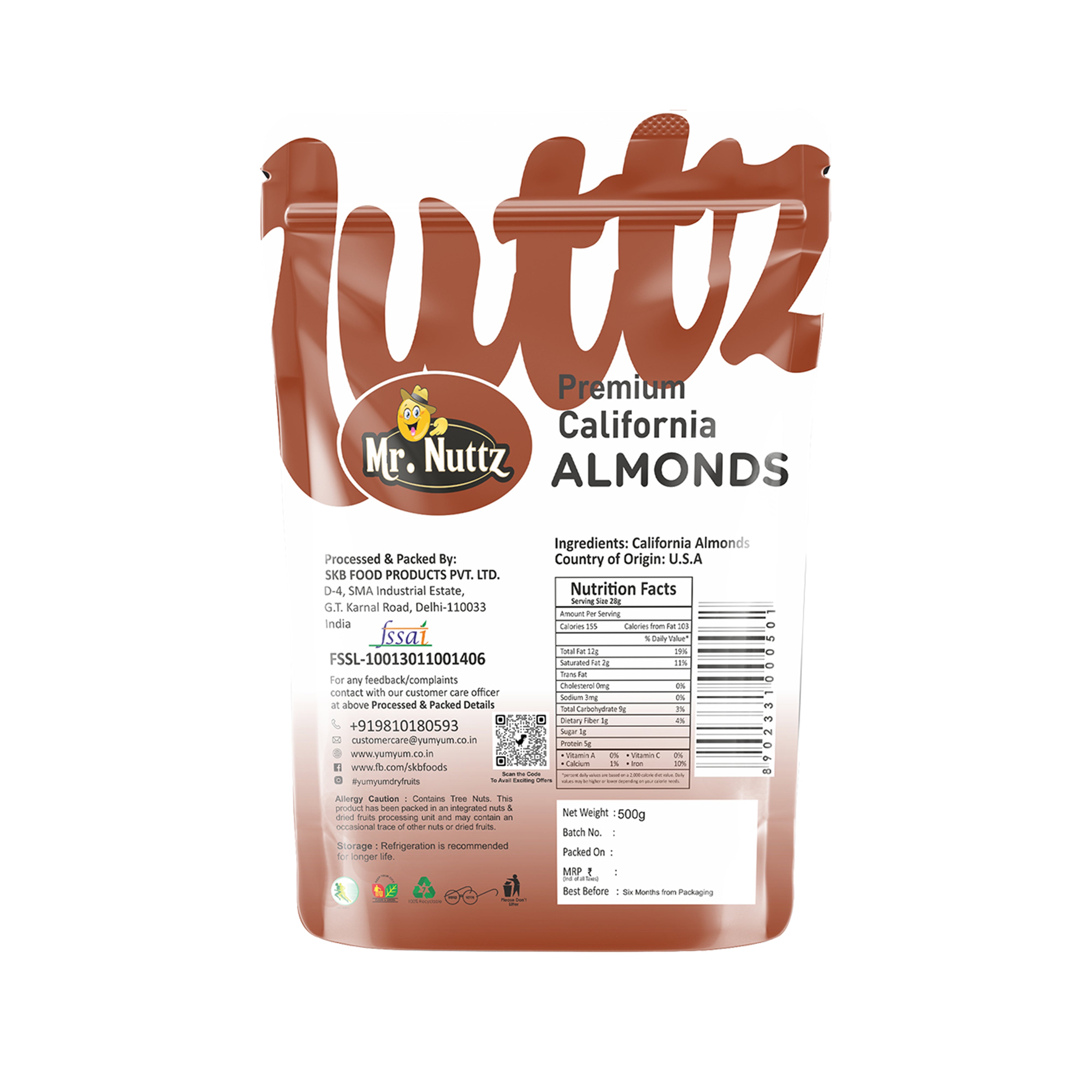 Mr. Nuttz California Almonds Pouch - Dista