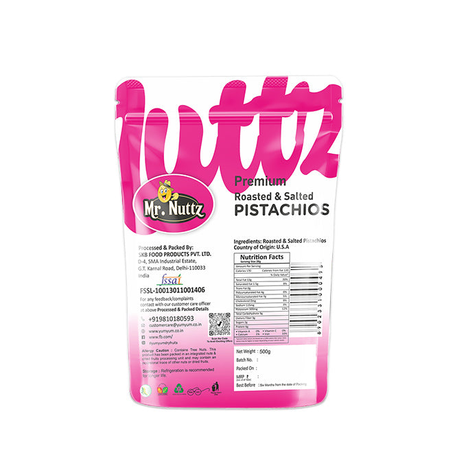 Mr. Nuttz Roasted & Salted Pistachios Pouch - Dista