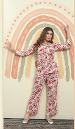 Thumbnail for Monjolika Fashion Pink Color Printed Rayon Designer Co Ord Set