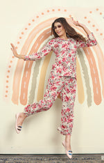 Thumbnail for Monjolika Fashion Pink Color Printed Rayon Designer Co Ord Set