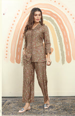 Thumbnail for Monjolika Fashion Dark Beige Color Printed Rayon Designer Co Ord Set