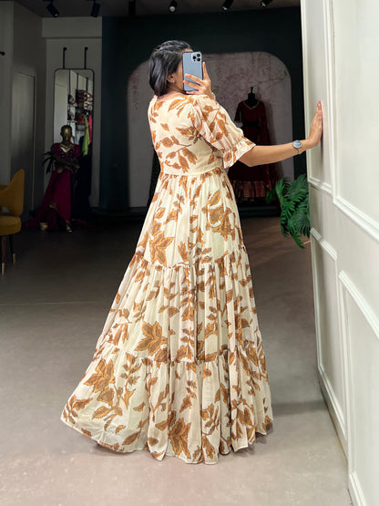 Lorenvalley Chiku Georgette Print Gown - Distacart