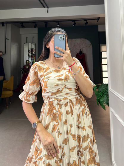 Lorenvalley Chiku Georgette Print Gown - Distacart