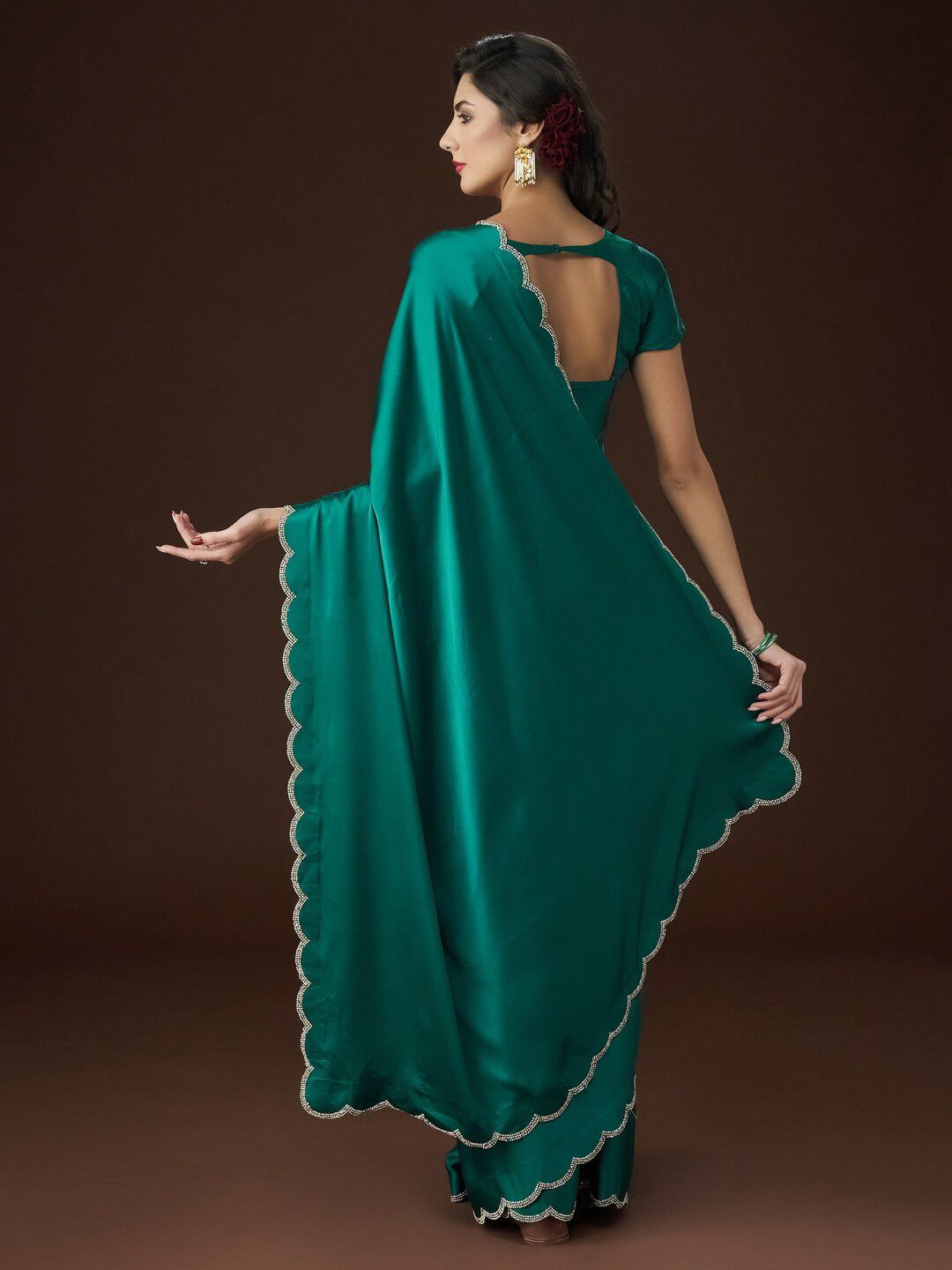 kasee Embellished Satin Saree - Distacart