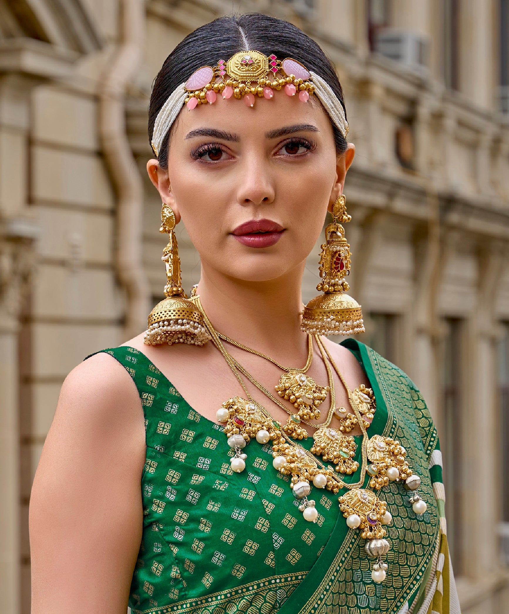 Monjolika Fashion Green Color Weaving Border Silk Saree With Blouse