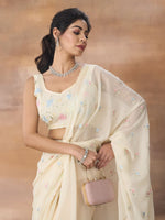 Thumbnail for kasee Floral Embroidered Saree - Distacart