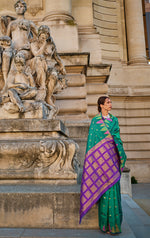 Thumbnail for Monjolika Fashion Teal Color Silk Women'S Traditional Saree - Distacart