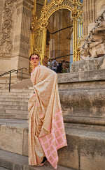 Thumbnail for Monjolika Fashion Beige Color Silk Women'S Traditional Saree - Distacart
