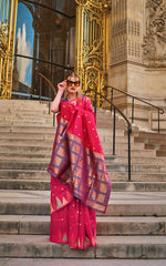 Thumbnail for Monjolika Fashion Crimson Red Color Silk Women'S Traditional Saree - Distacart