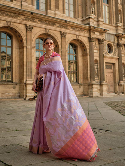 Monjolika Fashion Light Lavender Soft Silk Ceremonial Designer Saree - Distacart