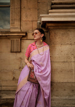 Thumbnail for Monjolika Fashion Light Lavender Soft Silk Ceremonial Designer Saree