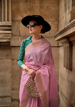 Thumbnail for Monjolika Fashion Light Pink Soft Silk Ceremonial Designer Saree