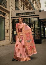 Thumbnail for Monjolika Fashion Peach Color Woven Festival Wear Saree