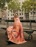 Thumbnail for Monjolika Fashion Peach Color Woven Festival Wear Saree