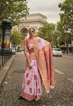 Thumbnail for Monjolika Fashion Light Pink Color Woven Festival Wear Saree - Distacart