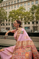 Thumbnail for Monjolika Fashion Light Pink Color Woven Festival Wear Saree - Distacart