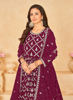 Thumbnail for Monjolika Fashion Embroidered Party Wear Magenta Salwar Suit