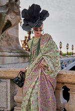 Thumbnail for Monjolika Fashion Light Green Emblished Organza Contemporary Saree - Distacart