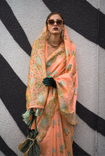 Thumbnail for Monjolika Fashion Handloom Weaving Ethnic Saree In Peach