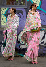 Thumbnail for Monjolika Fashion Handloom Weaving Ethnic Saree In Pink