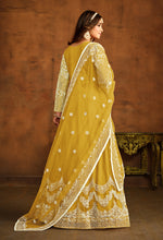 Thumbnail for Monjolika Fashion Yellow Net Ceremonial Floor Length Salwar Kameez