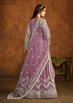 Thumbnail for Monjolika Fashion Purple Net Ceremonial Floor Length Salwar Kameez