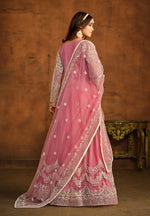 Thumbnail for Monjolika Fashion Light Pink Net Ceremonial Floor Length Salwar Kameez