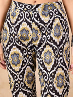 Thumbnail for Anouk Ethnic Motifs Printed Regular Shirt Collar Pure Cotton Straight Kurta With Trouser