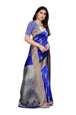 Thumbnail for Vamika blue Printed Art Silk Saree - Distacart