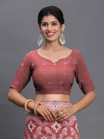 Thumbnail for Astita Linen Cotton Peach Saree