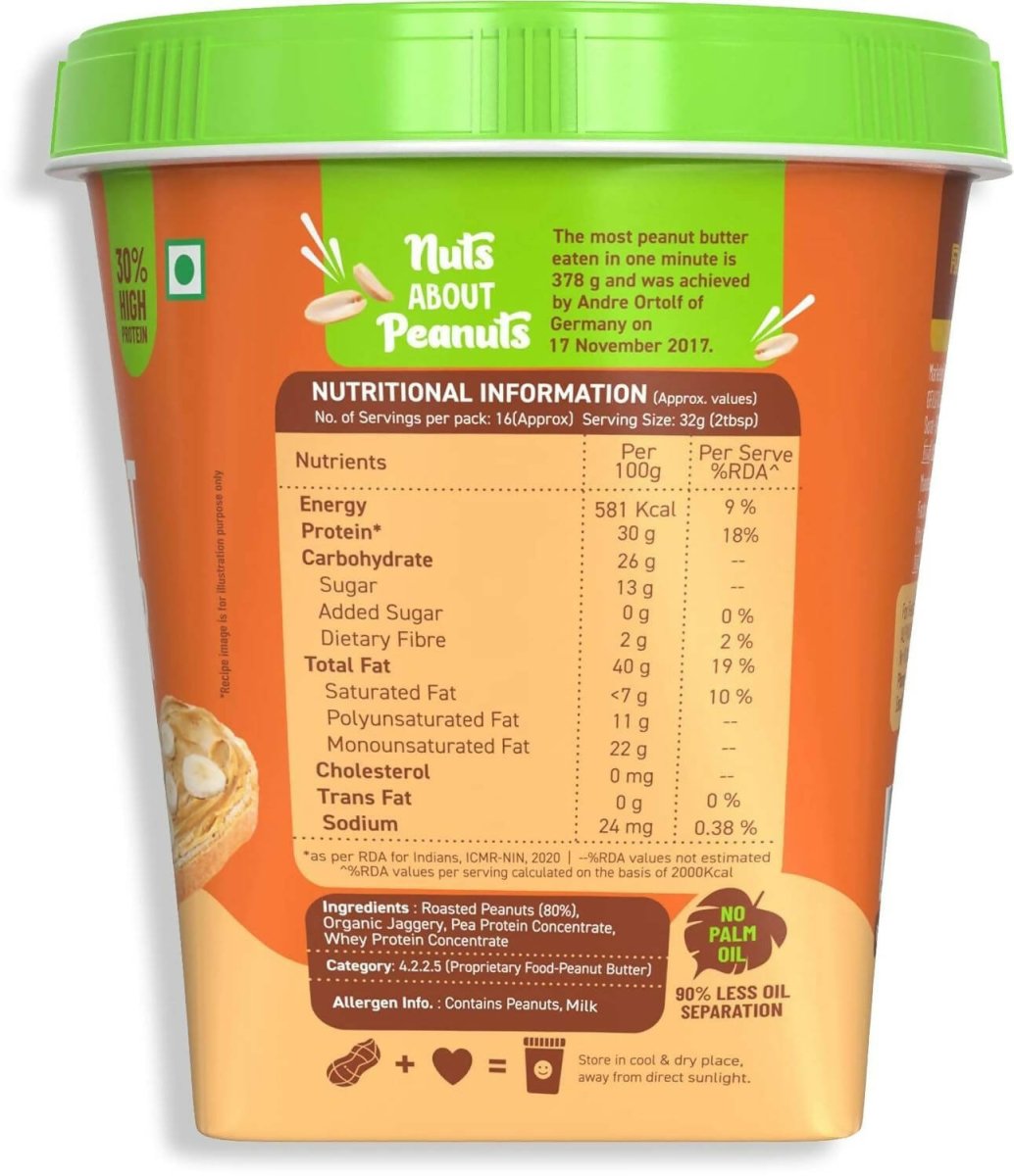 Alpino High Protein Jaggery Peanut Butter Smooth - Distacart