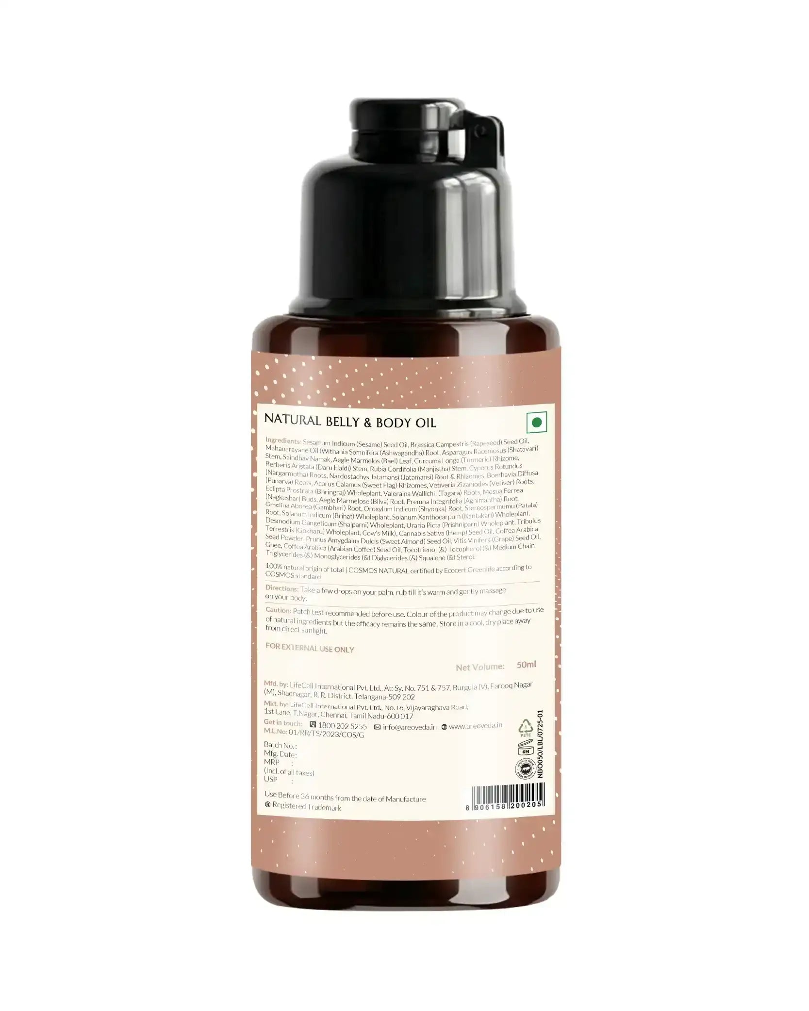 AreoVeda Natural Belly & Body Oil - Distacart
