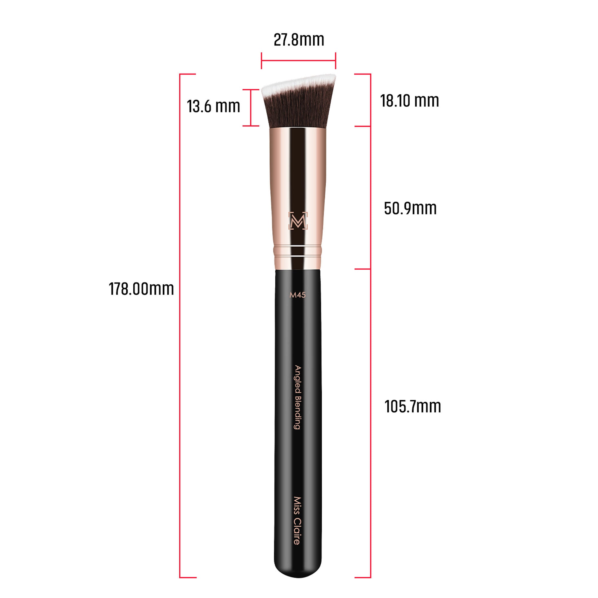Miss Claire M45 - Angled Blending Brush - Rose Gold