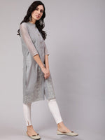 Thumbnail for Aks Thread Work Chanderi Silk Kurta - Distacart