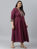 Thumbnail for AURELIA Plus Size Striped Sequined Midi Fit & Flare Dress