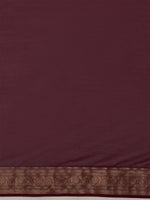 Thumbnail for Anouk Purple & Gold-Toned Zari Pure Georgette Kanjeevaram Saree - Distacart