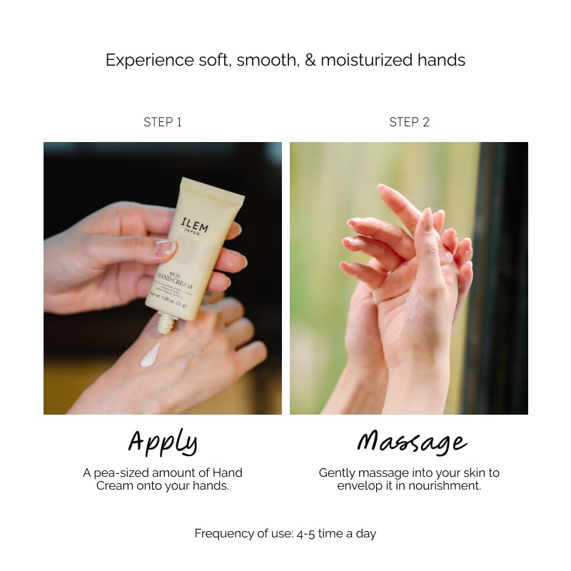ILEM JAPAN Rich Hand Cream For Men & Women | Best Before Aug 2026 | Hyaluronic Acid & Avocado Oil | For Dry & Rough Hand | All Skin Type Soft Moisturizer Cream - 30g