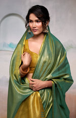 Thumbnail for Anaita Green Handloom Tissue Silk Self Woven Plain Saree - Distacart