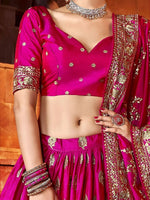 Thumbnail for Tulsi Art Marvelous Hot Pink Sequins Embroidered Silk Lehenga Choli