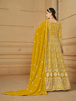 Thumbnail for Monjolika Fashion Faux Georgette Mustard Anarkali Salwar Kameez