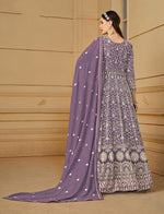 Thumbnail for Monjolika Fashion Faux Georgette Lavender Anarkali Salwar Kameez - Distacart