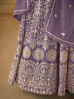 Thumbnail for Monjolika Fashion Faux Georgette Lavender Anarkali Salwar Kameez - Distacart