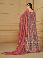 Thumbnail for Monjolika Fashion Faux Georgette Light Brown Anarkali Salwar Kameez