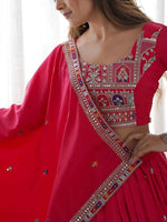 Thumbnail for Tulsi Art Magnetic Pink Coding Work Crepe Silk Designer Lehenga Choli