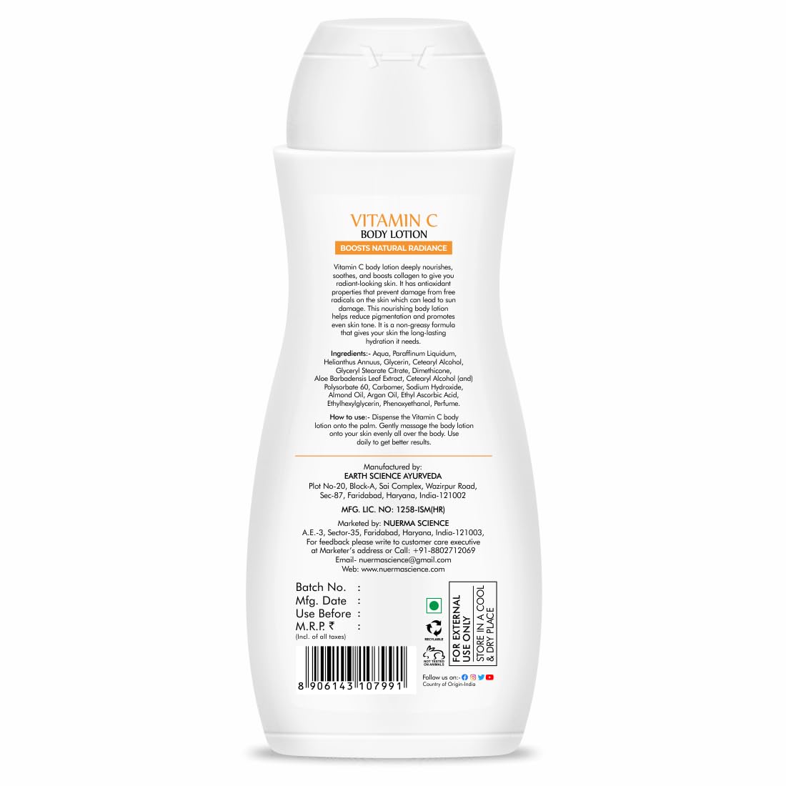 Nuerma Science Vitamin C Moisturizing Body Lotion | Deep Hydrating & Nourishing Body Lotion - Distacart
