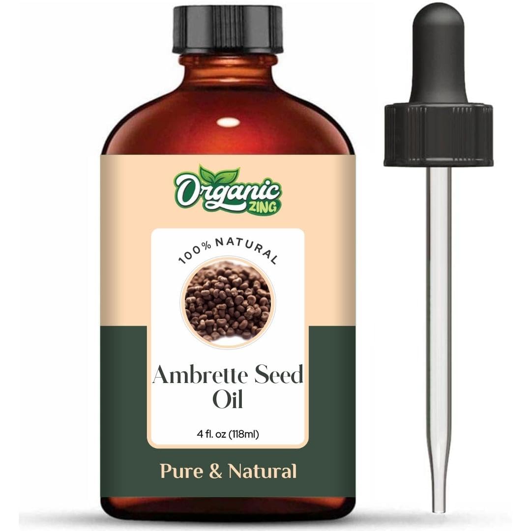 Organic Zing Ambrette Seed (Abelmoschus moschatus) Oil | Pure & Natural Carrier Oil for Skincare, Aroma & Diffusers - Distacart