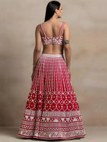 Thumbnail for Tulsi Art Marvelous Red Thread Work Georgette Sangeet Wear Lehenga Choli